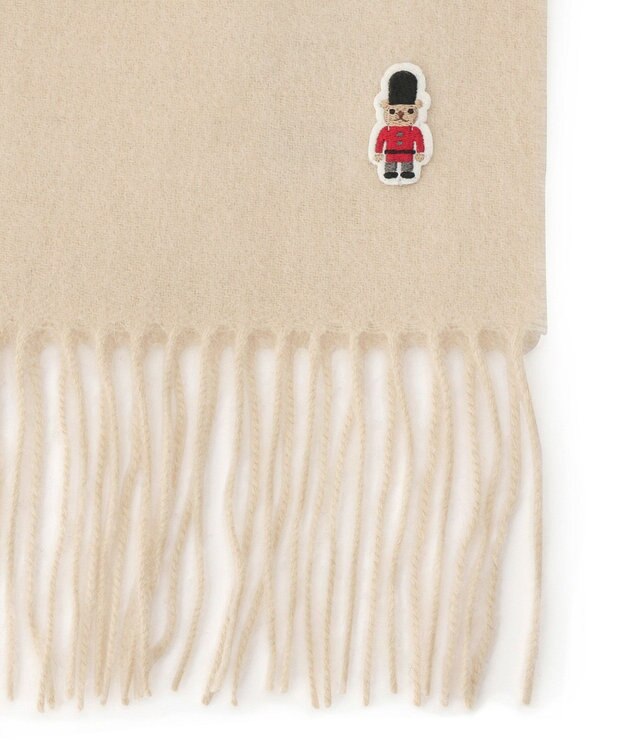 MOONBAT 【WEB限定】MACKINTOSH PHILOSOPHY バッキンガムベア付きウール100%無地マフラー (パッケージ付き) オフホワイト