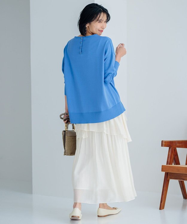 23区 【Oggi4月号掲載/洗える】シアーツイル ティアードスカート アイボリー系