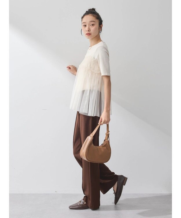 earth music&ecology センターシームパンツ Chocolat