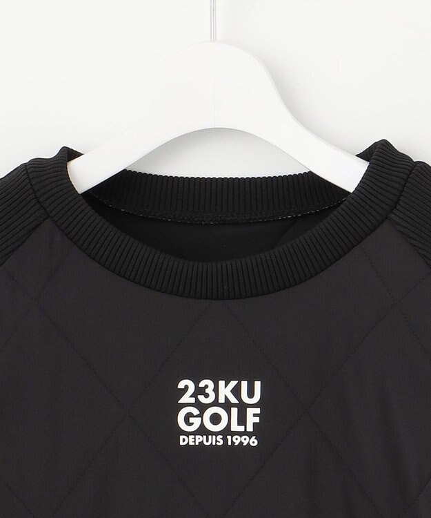 23区GOLF 【WOMEN】中綿キルトプルオーバー 着脱楽ちん 便利なポケット付 1枚で決まる ブラック系