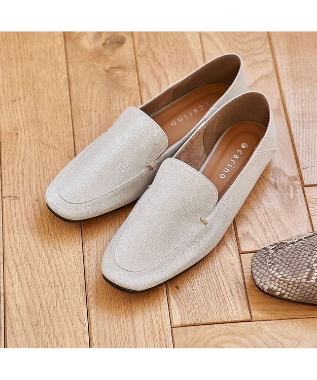 MODE ET JACOMO <carino>スクエアトゥフラットシューズ シルバー