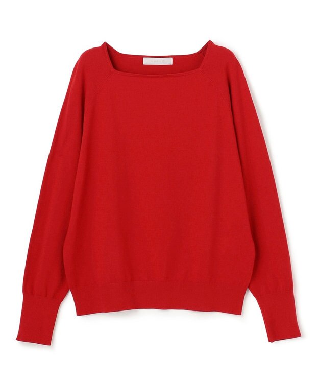 UNFILO マイビューティニット スクエアネック レッド