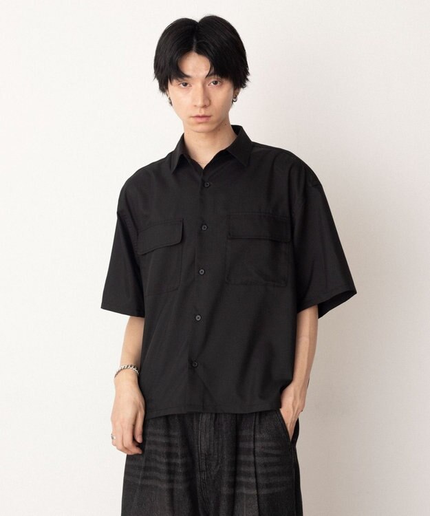 WEGO ダブルポケットボクシーシャツ（SS） ブラック