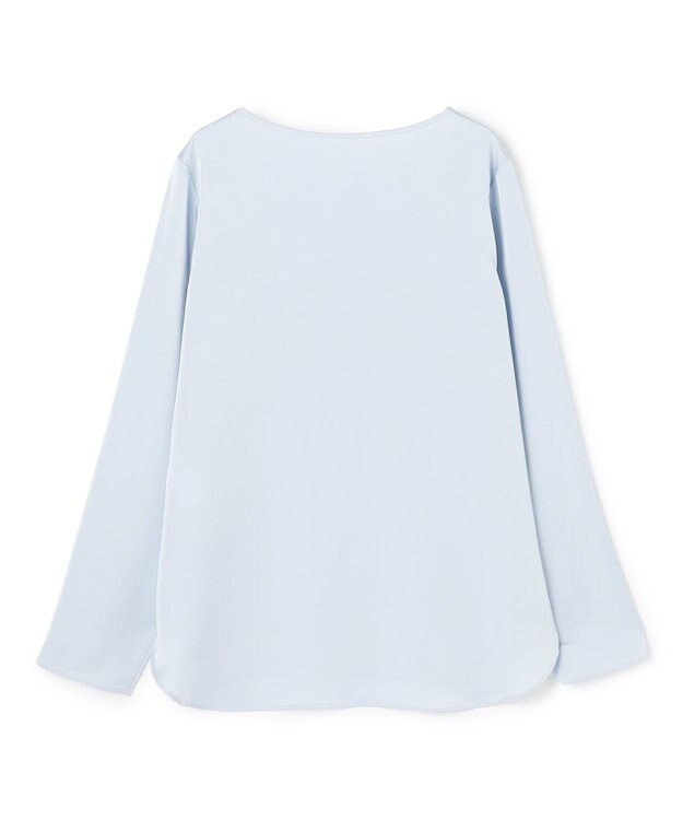 UNFILO サテン レイヤードブラウス アイスブルー