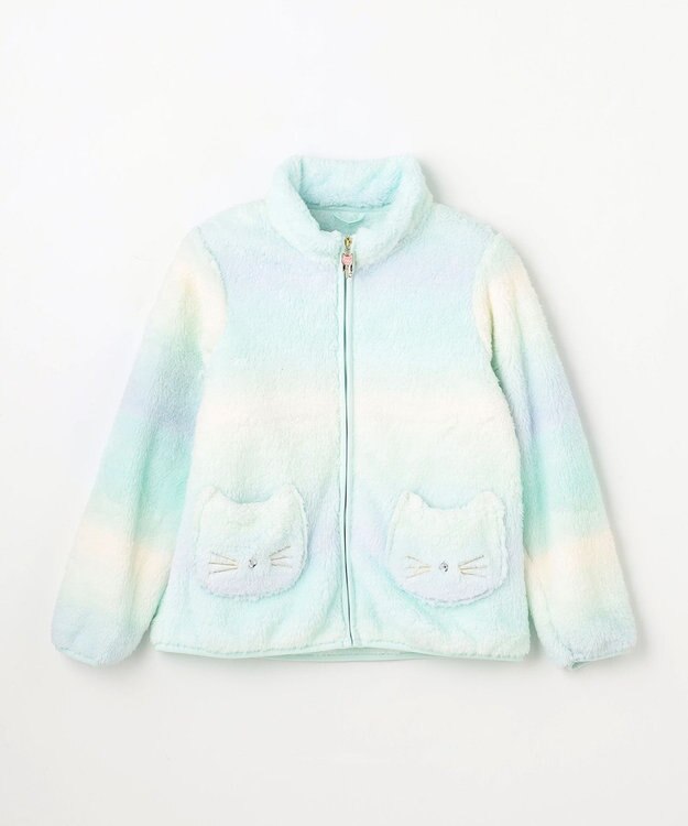ANY KIDS 【ドッキング可能】ネコボアブルゾン ミント×レインボー