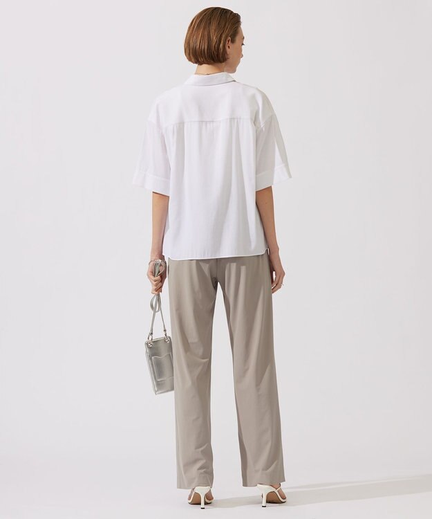 ICB 【接触冷感・UVカット・速乾・洗える】マットスキューバ セミワイドパンツ ライトオリーブ系