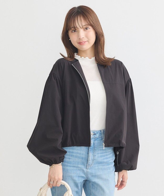 earth music&ecology ノーカラーボリュームブルゾン Black