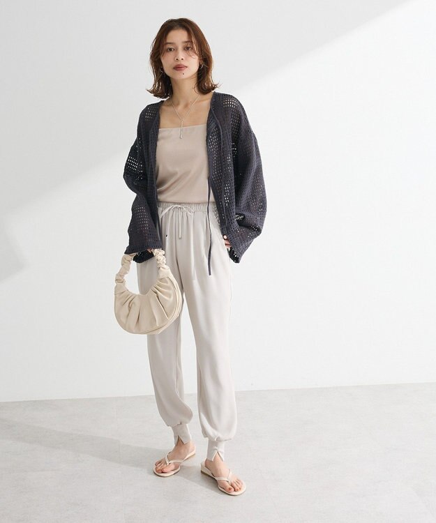 Green Parks Ｉ　前後２ｗａｙ　メッシュショート丈カーディガン Orange