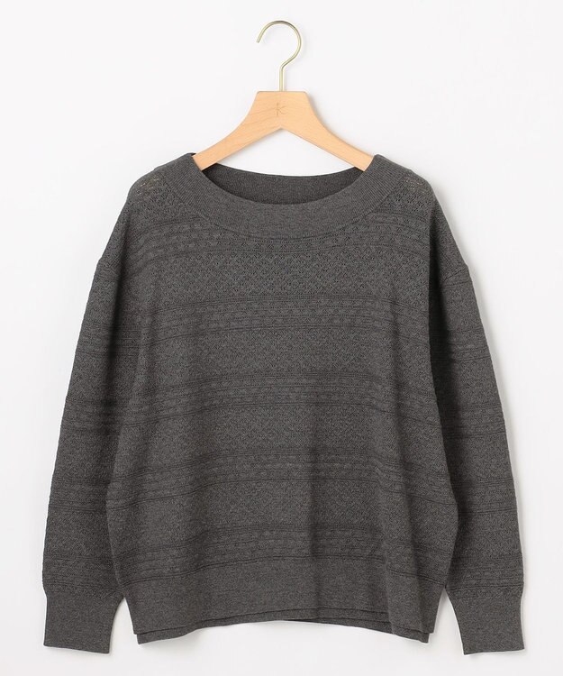 組曲 編み柄ディテールニット グレー系