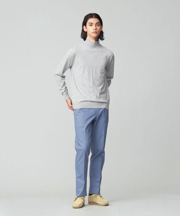J.PRESS MEN 【FLEX YARN】タートルネック ライトグレー系