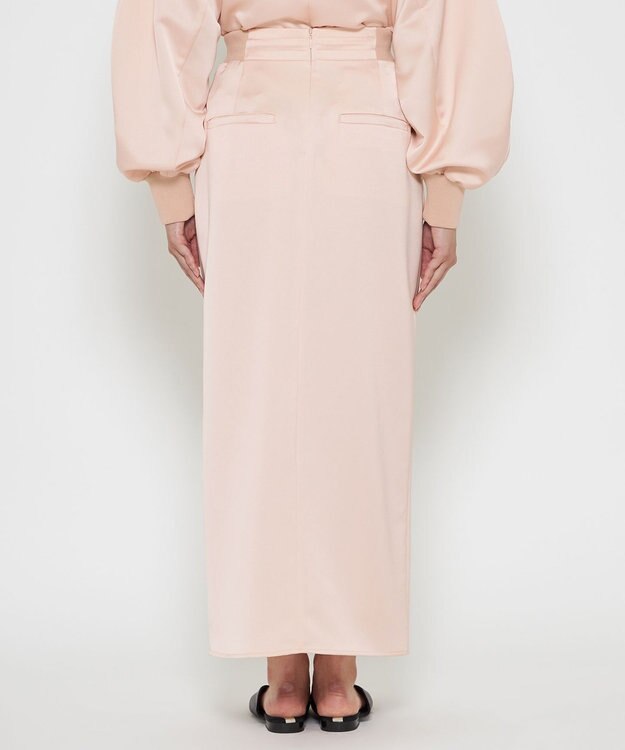 uncrave 【洗濯機洗い可】サテン ドロストスカート（uncrave WHITE） ベビーピンク