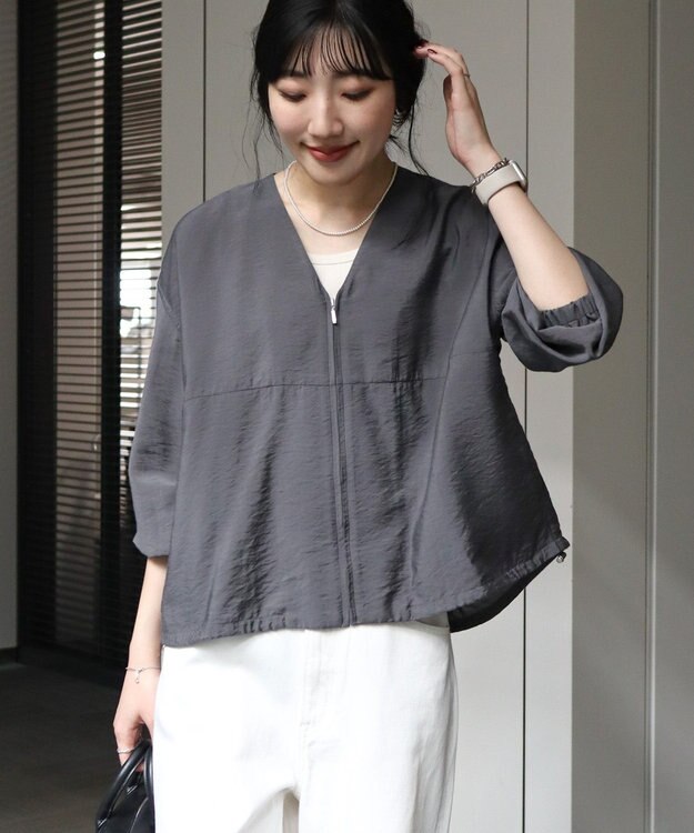AMERICAN HOLIC ＶネックＺＩＰブルゾン Charcoal Gray