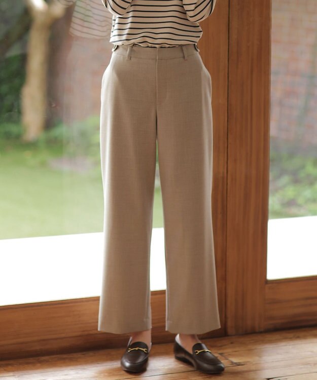 J.PRESS LADIES 【洗える】ANASTASIA milled セミワイド パンツ ベージュ系