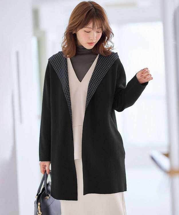 ANY SIS 【2WAY】リバーシブルフーディー アウター ブラック×アイボリー