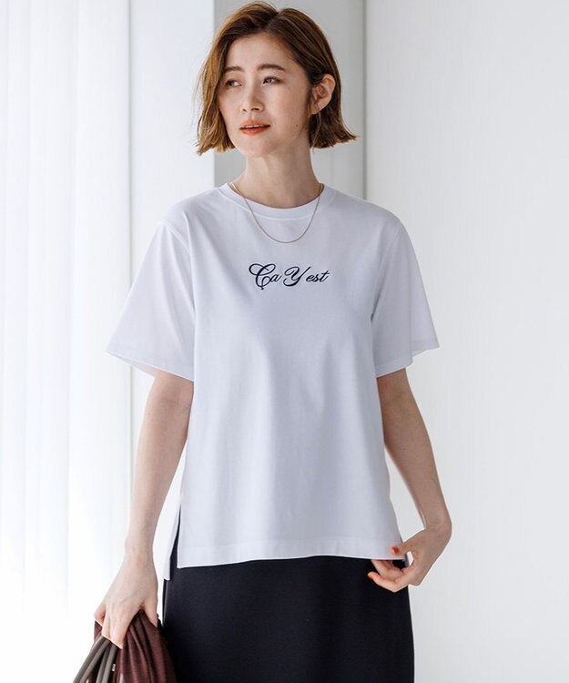23区 【~6/28まで受注生産】カスタマイズ 立体刺繍 半袖 Tシャツ ホワイト×ブラック