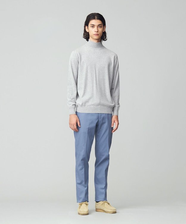 J.PRESS MEN 【FLEX YARN】タートルネック ライトグレー系