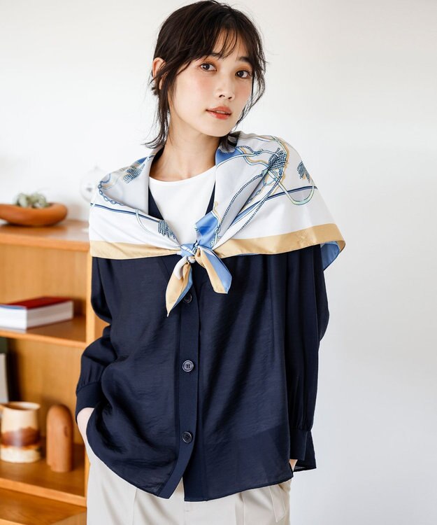 ANY SIS シアーギャザー カーディガン