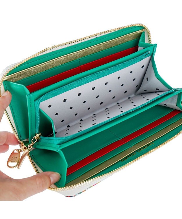 tsumori chisato CARRY 森のどうぶつたち ラウンドファスナー長財布 ホワイト