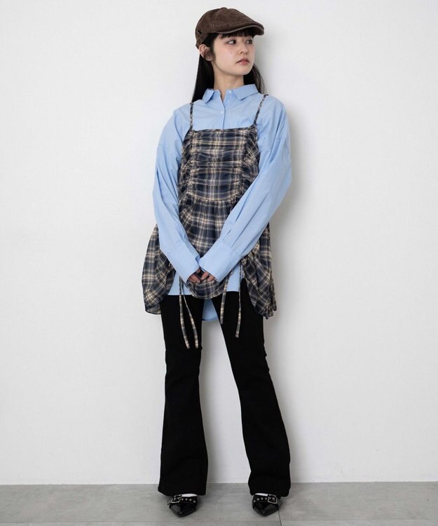 WEGO ボリュームBIGシャツ サックス