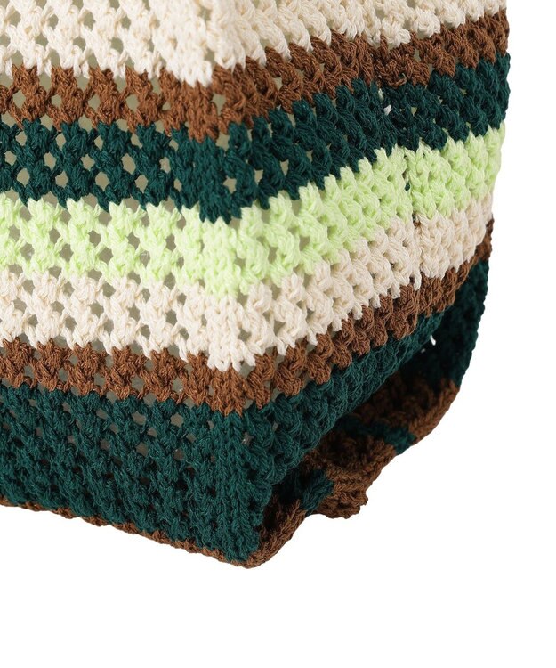 AMERICAN HOLIC マルチボーダーニットバッグ Brown