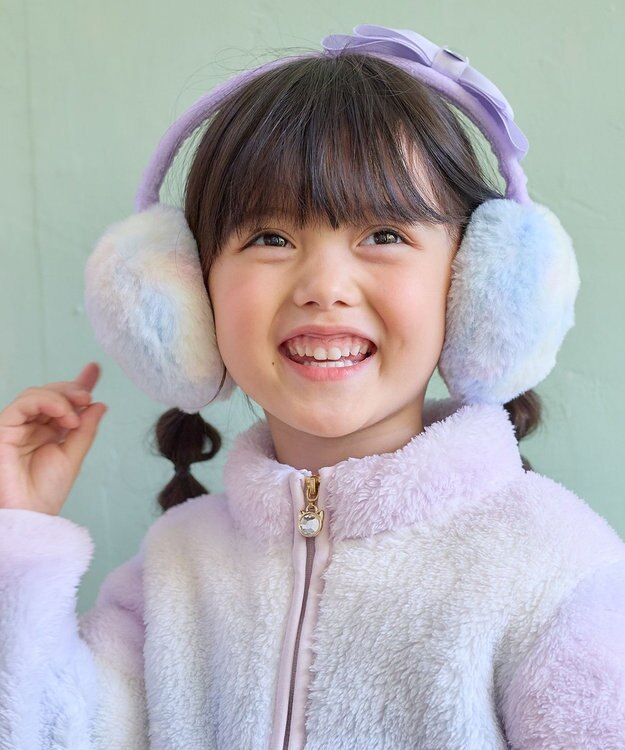 ANY KIDS リボンつき イヤーマフ レインボー
