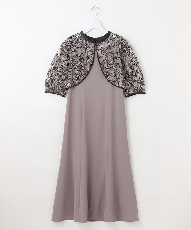 ANY SIS 【LilyCalin】ラインフラワーボレロ × ドレス ライトモカ