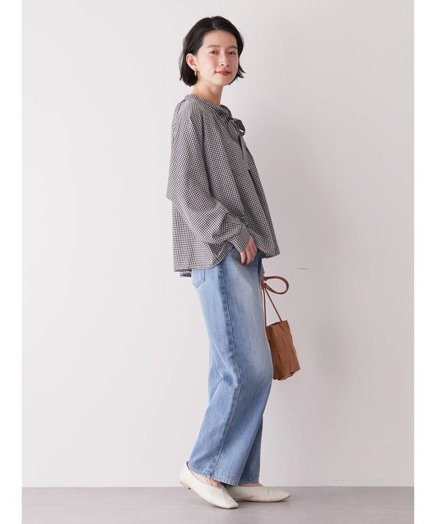 AMERICAN HOLIC イージーケア２ＷＡＹボウタイブラウス Gingham Check