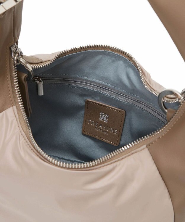 TOPKAPI 【TREASURE TOPKAPI】スムースレザー コンビ 2way ショルダー バッグ グレージュ