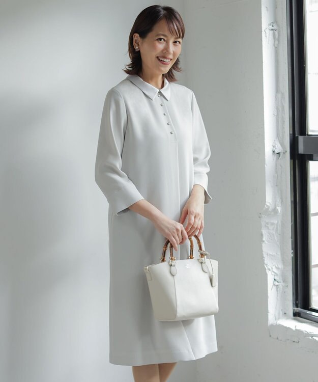2way】セラテリーダブルクロス 襟付き ワンピース / J.PRESS LADIES