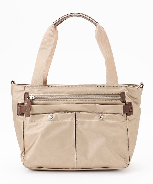 LA BAGAGERIE モノグラム　スクエアナイロントート ゴールド