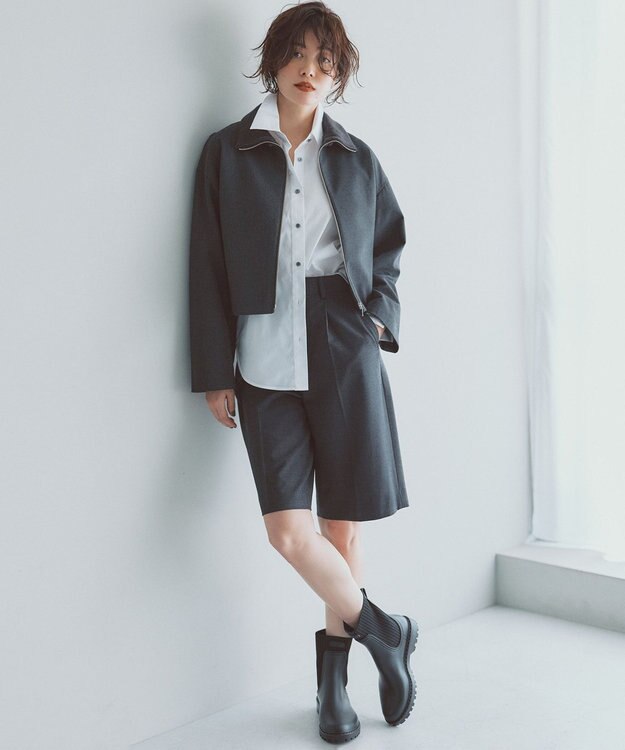 23区 S 【CLASSY.10月号掲載/洗える】TWマットクロス ハーフパンツ グレー系