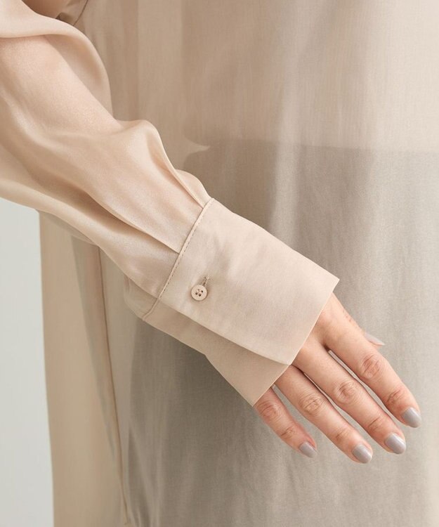 Green Parks シアーシャイニーシャツ Beige