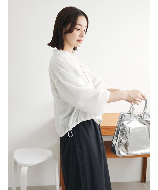 Green Parks シアーショート丈ブルゾン Off White