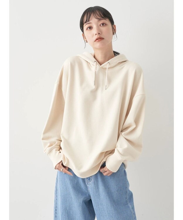 earth music&ecology スウェットルーズパーカー Ivory