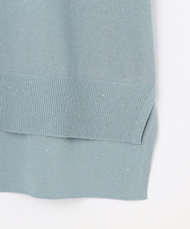 自由区 L ファインゲージスパングルプルオーバー ニット サックス