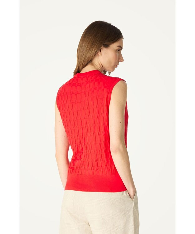 DAKS John Smedley for DAKS ハウスチェックノースリーブトップ レッド