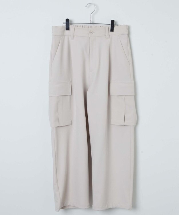 WEGO 【ユニセックス着用ITEM】トロミカーゴスラックス ライトベージュ