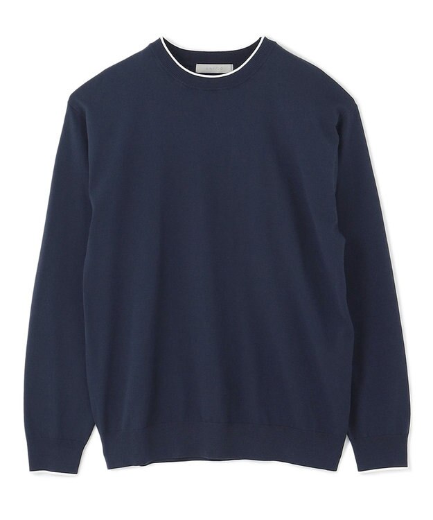 UNFILO MENS スタイリッシュ ニット プルオーバー ネイビー