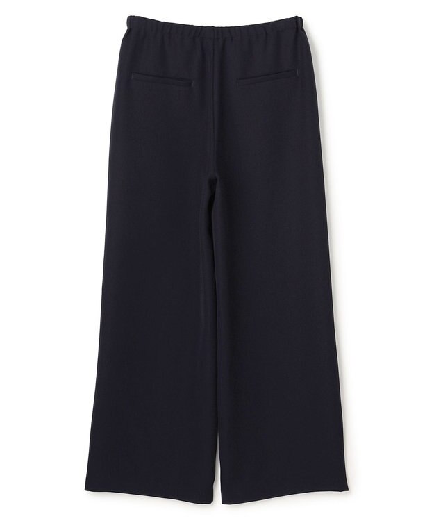 UNFILO 【ウエストゴム/セレモニー】ドライダブルクロス イージー ワイドパンツ ネイビー