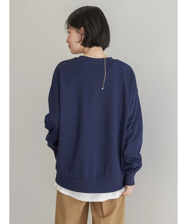 AMERICAN HOLIC 発泡ロゴポンチプルオーバー Navy