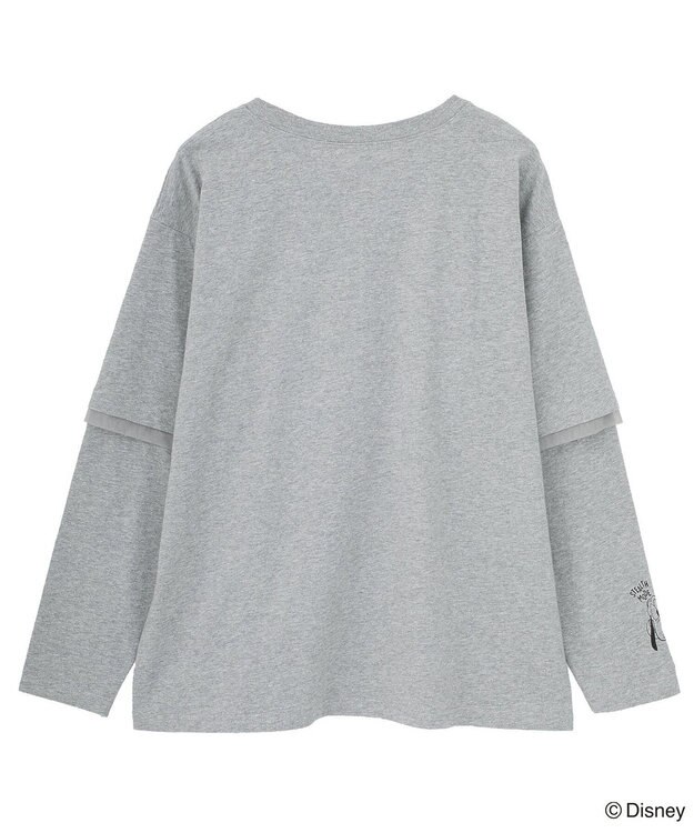 Green Parks ミッキー＆フレンズ／レイヤードプリントロングＴシャツ Gray Mixture