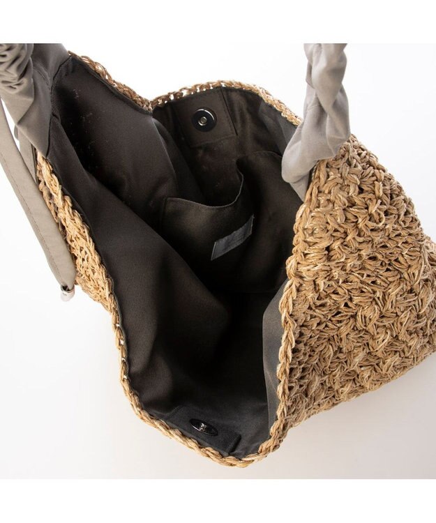 UNBILLION カシュカシュ cachecache / ドロストギャザーハンドル柄編2wayトート GY