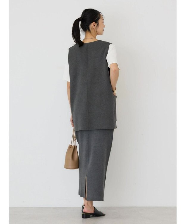 AMERICAN HOLIC ＶネックＷポケットニットベスト Gray Mixture