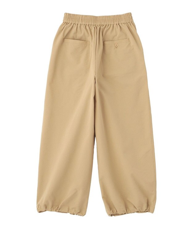 Green Parks サッカー裾ドロストワイドパンツ Beige