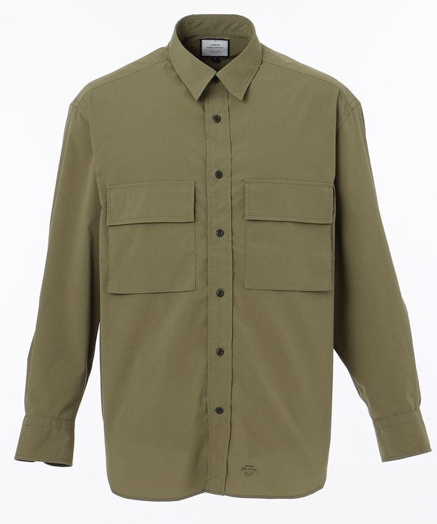 J.PRESS YORK STREET 【UNISEX】ストレッチピーチクロスワークシャツ オリーブ