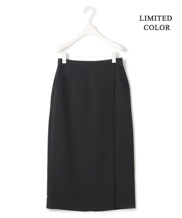 ICB 【接触冷感・UVケア・速乾・洗える】FluidBackSatin ナロースカート ブラック系［WEB限定］