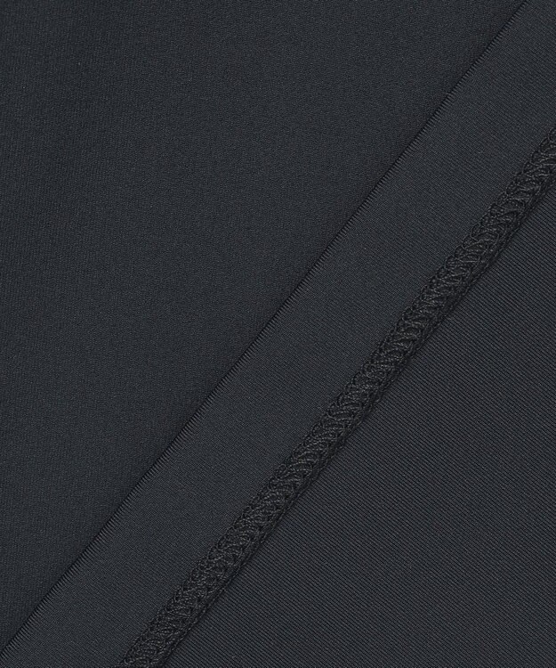 PW CIRCULUS 【WOMEN】【2SET/吸汗速乾/消臭/ストレッチ】ドルマンスリーブメッシュ シャツ + モックネックインナー ブラック系