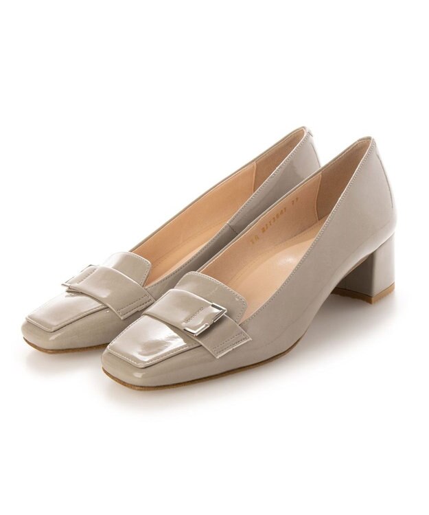 MODE ET JACOMO 【レイン対応】クラシックデザインレインパンプス ライトグレーエナメル