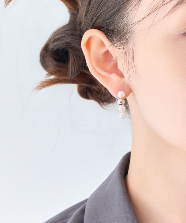 Phoebe 【金属アレルギー対応】ミックスドットピアス　シルバー/ニッケルフリー/パール シルバー