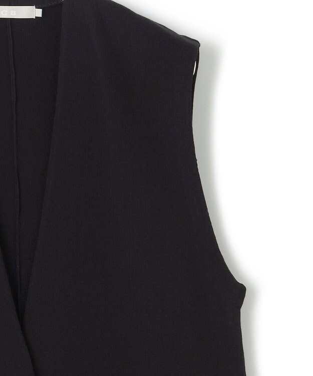 ICB 【洗える】ドライコットンアセテート ニットジレ ブラック系